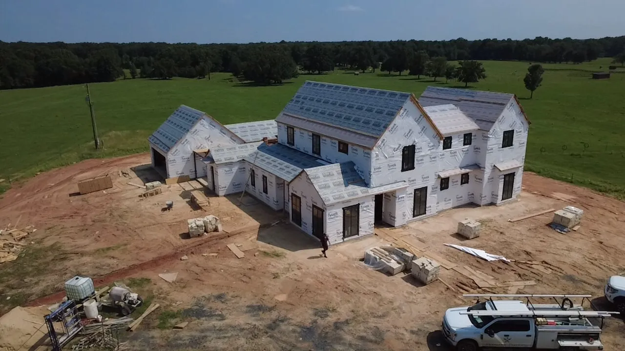 Modern Farmhouse, Aerial, New Construction