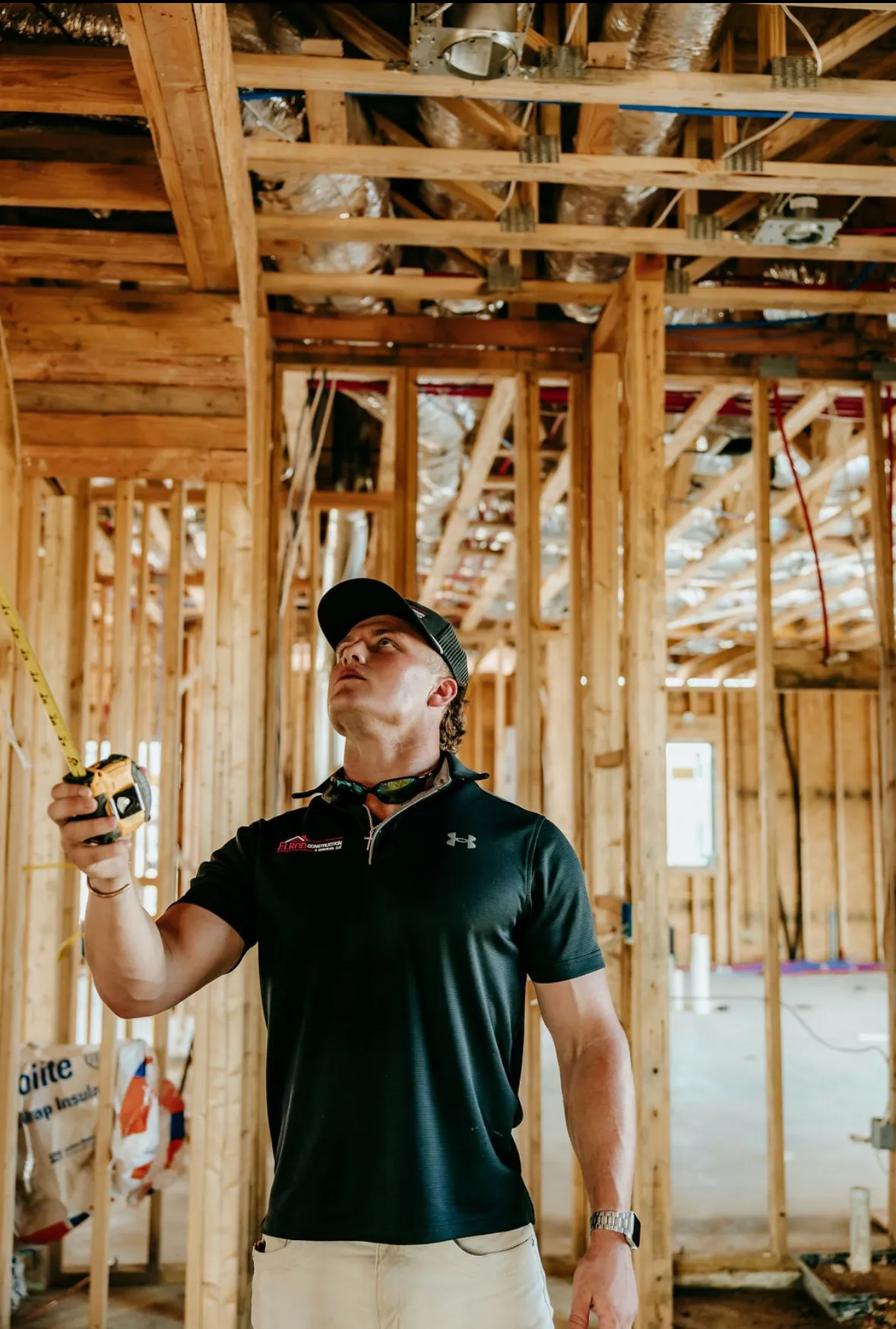 Reese Elrod, owner of Elrod Construction & Services, on a job site